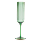 George Home green scallop champagne glass (British brand)