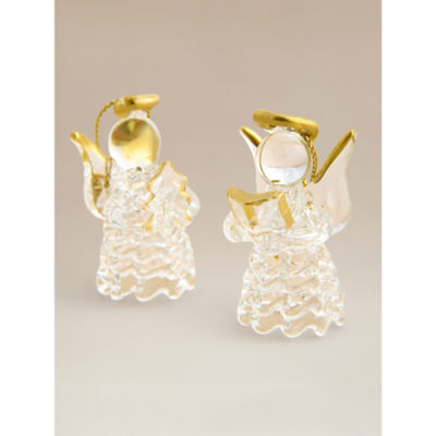 George Home clear angel glass baubles, imported from the UK