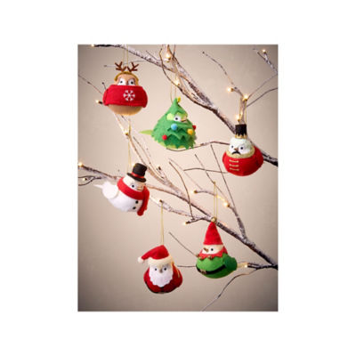 GH Festive Birds multi-coloured decorative set - British product