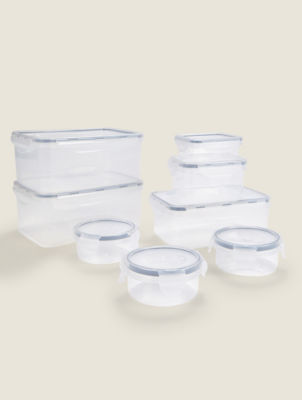 George Home 8-piece clip-lid food storage set - British product