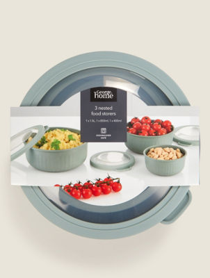 George Home nested food storers set of 3 sizes 400ml to 1.5L, UK version