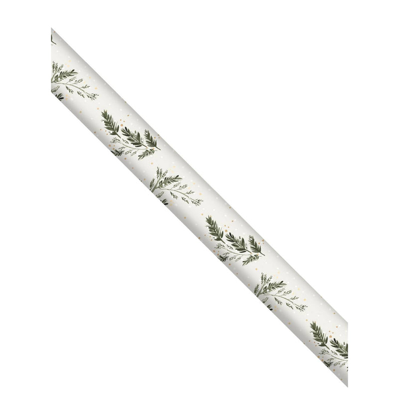 George wrapping paper green fern gold foliage 3m - British product