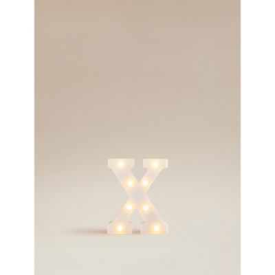 George Home alphabet light letter X white plastic decorative, UK version