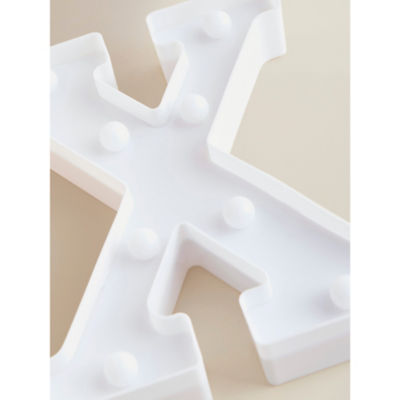 George Home alphabet light letter X white plastic decorative, UK version