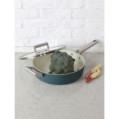 George Home teal retro lidded sauté pan 28cm, UK version