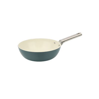 George Home teal non-stick retro wok 28cm, imported from the UK