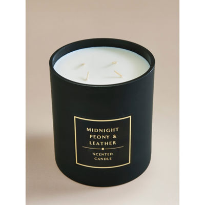 George Home jumbo candle Midnight Peony & Leather, UK version