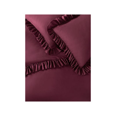 Stacey Solomon wine frill pure cotton duvet set double - British product