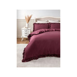 Stacey Solomon wine frill pure cotton duvet set king, imported from the UK