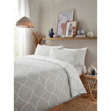 George Home duvet set grey Moroccan tile reversible double (British brand)