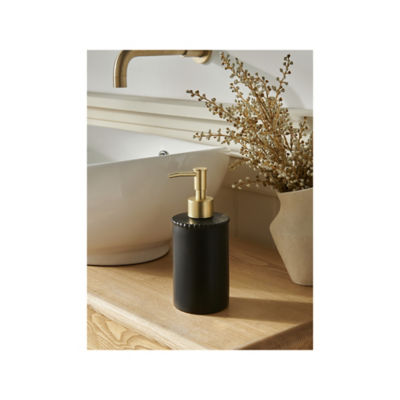 Stacey Solomon black beaded earthenware soap dispenser (British brand)