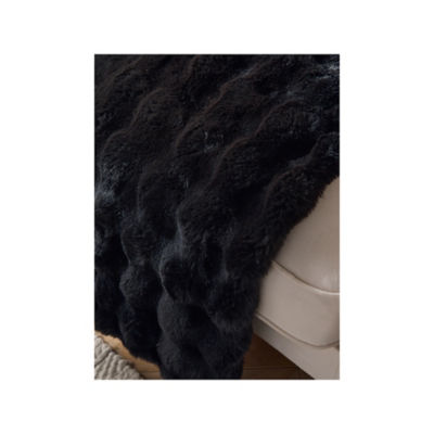 Stacey Solomon black plain throw 120x150cm, imported from the UK