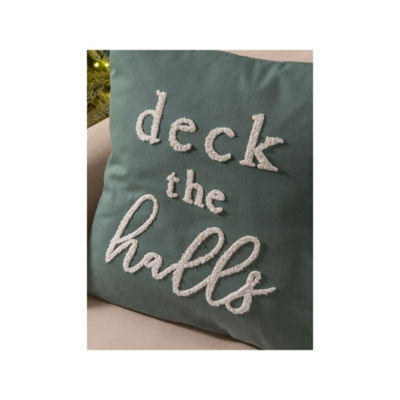 Stacey Solomon green Deck the Halls cushion 45x45 cm, imported from the UK