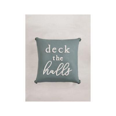 Stacey Solomon green Deck the Halls cushion 45x45 cm, imported from the UK