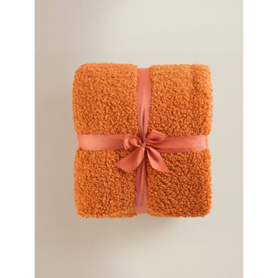 George Home throw Orange Boucle 200x220cm, imported from the UK