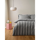George Home box pleat striped duvet set super king - British product