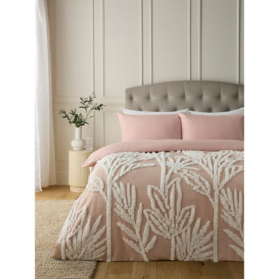 George Home palm tree print tufted duvet set super king, UK version
