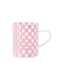 George Home pink checkerboard glass mug, UK version