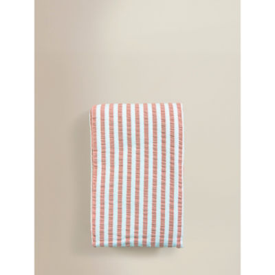 George Home pink and white seersucker tablecloth 230x140cm (British brand)