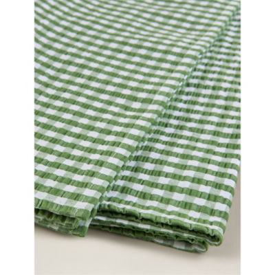 George Home green white gingham seersucker tablecloth 230x140cm, UK version