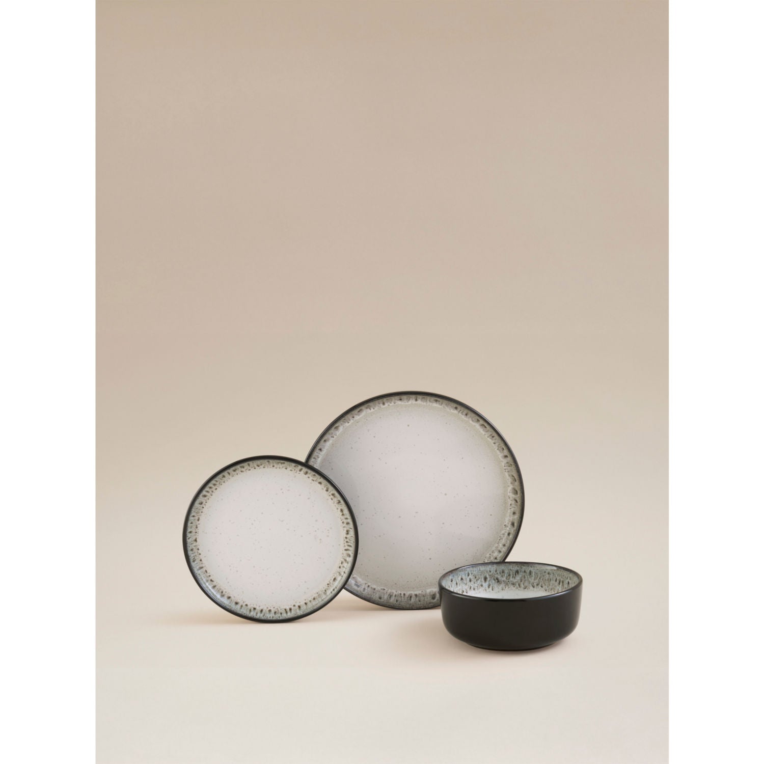 George Home black reactive glaze dinner set 12 piece, UK version