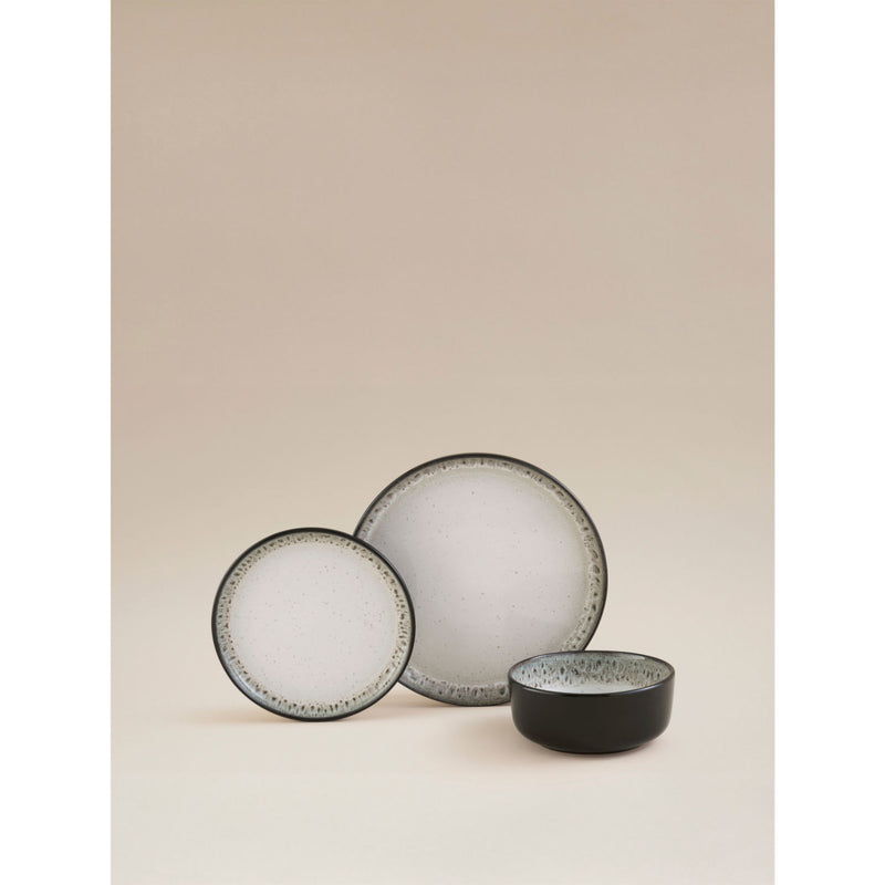 George Home black reactive glaze dinner set 12 piece, UK version