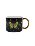 George Home green butterfly metallic mug - British product