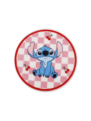 George Home pink stitch coaster stoneware 10cm, imported from the UK