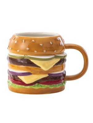 George Home earthenware burger shaped mug, imported from the UK