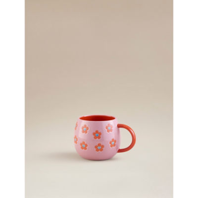 George Home floral stoneware mug pink - British product