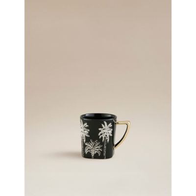 ASDA George Home Black Palm Tree Black Wax Resist Mug- Buy online at McGrocer