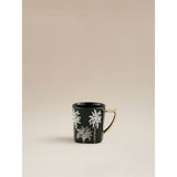 George Home black wax resist palm tree mug, imported from the UK