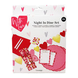 George Home Valentine dine set with crackers candles confetti garland - British product