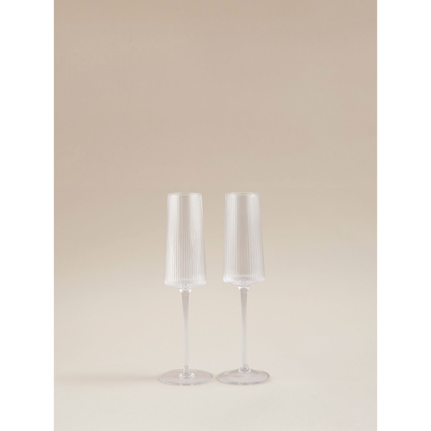 George Home clear ribbed champagne flute glass, UK version