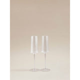 George Home clear ribbed champagne flute glass, UK version