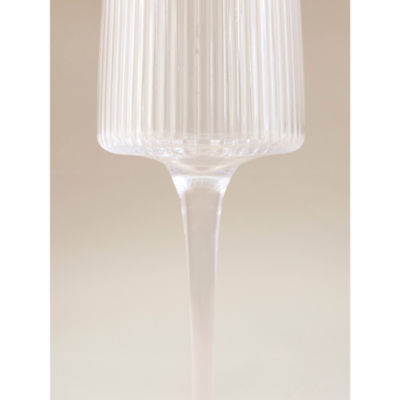 George Home clear ribbed champagne flute glass, UK version