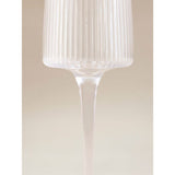 George Home clear ribbed champagne flute glass, UK version