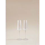 George Home clear ribbed champagne flute glass, UK version