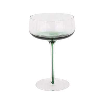 George Home coupe glass green stem 16cm, imported from the UK