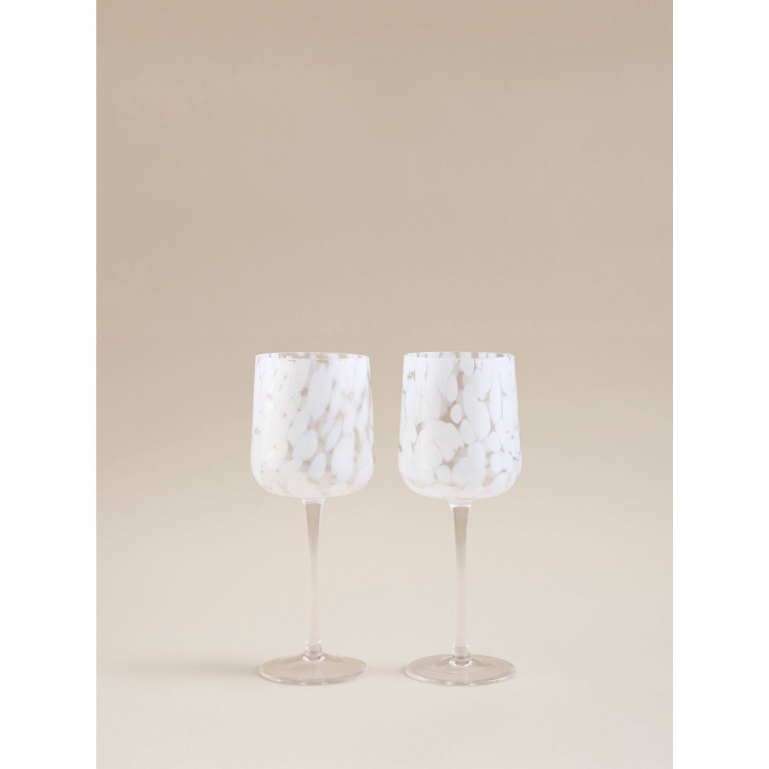 George Home white confetti wine glasses 2pk - British product