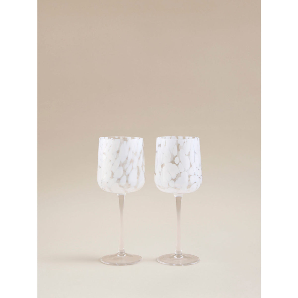 George Home white confetti wine glasses 2pk - British product