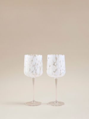George Home white confetti wine glasses 2pk - British product