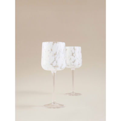 George Home white confetti wine glasses 2pk - British product