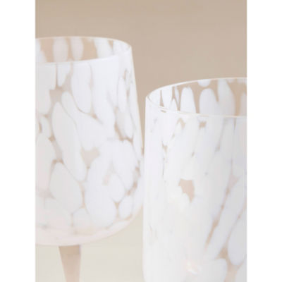 George Home white confetti wine glasses 2pk - British product