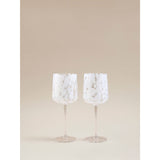George Home white confetti wine glasses 2pk - British product