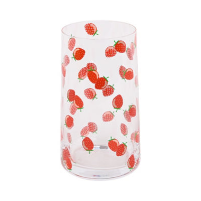 George Home Strawberry Hiball glass with strawberry decal, imported from the UK