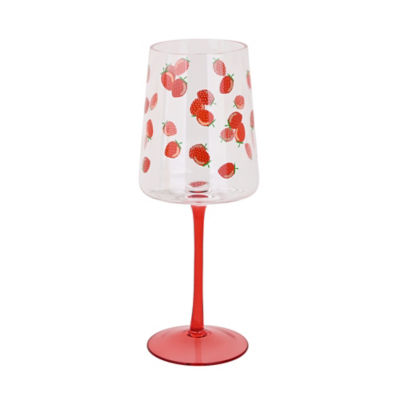 George Home strawberry decal wine glass - British product