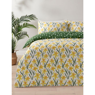 George Home daffodils print duvet set double - British product