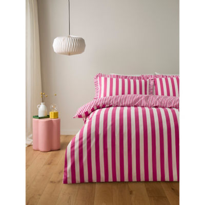 George Home box pleat striped duvet set king (British brand)