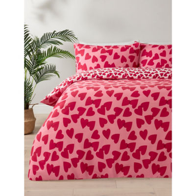 George Home hearts print duvet set double - British product